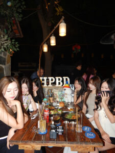 Customers at Barbaros Hanoi restaurant in Tay Ho, Hanoi, Vietnam