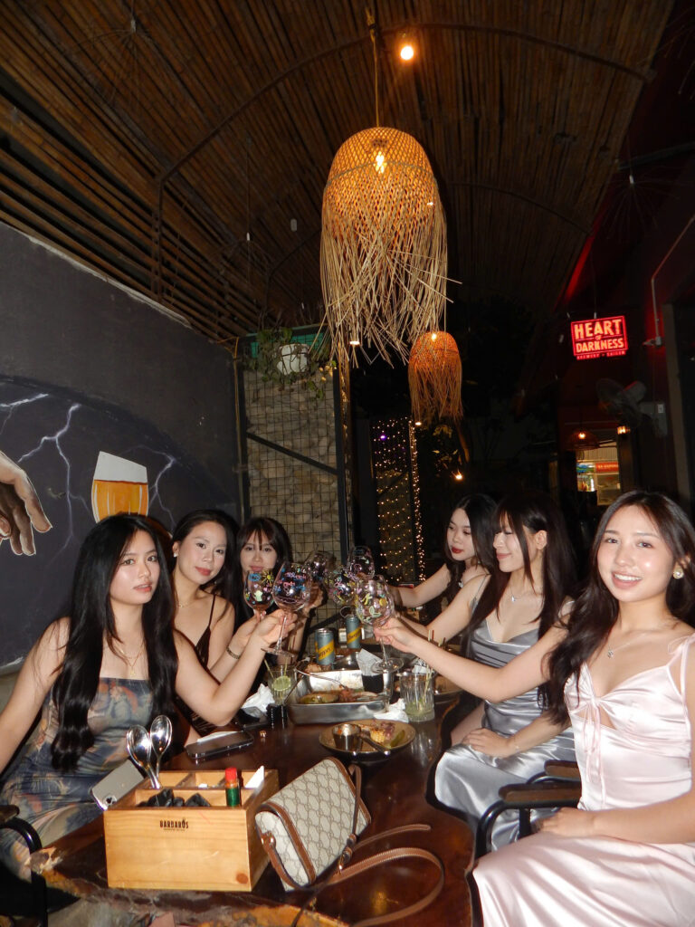 Customers at Barbaros Hanoi restaurant in Tay Ho, Hanoi, Vietnam
