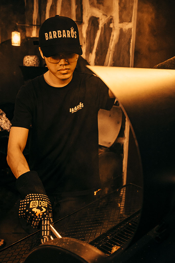 Barbaros restaurant chief Kitchen, Thuong. In Tay Ho, Hanoi, Vietnam.