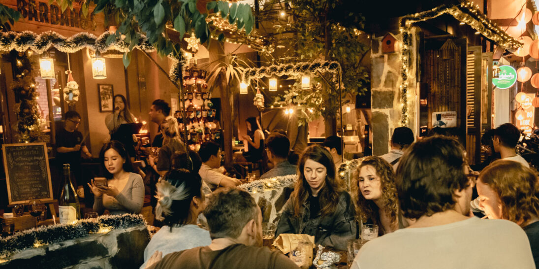 Parties at Barbaros Hanoi restaurant in tay ho, Vietnam