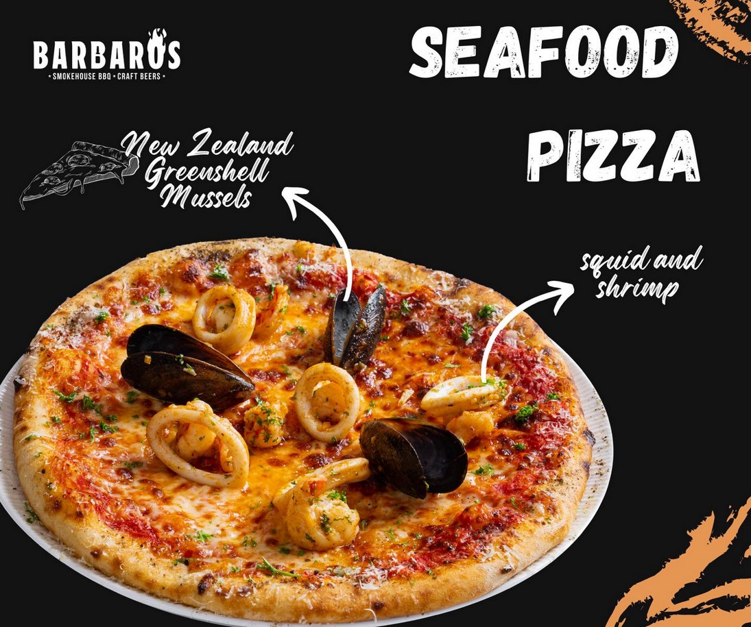 Seafood pizza
