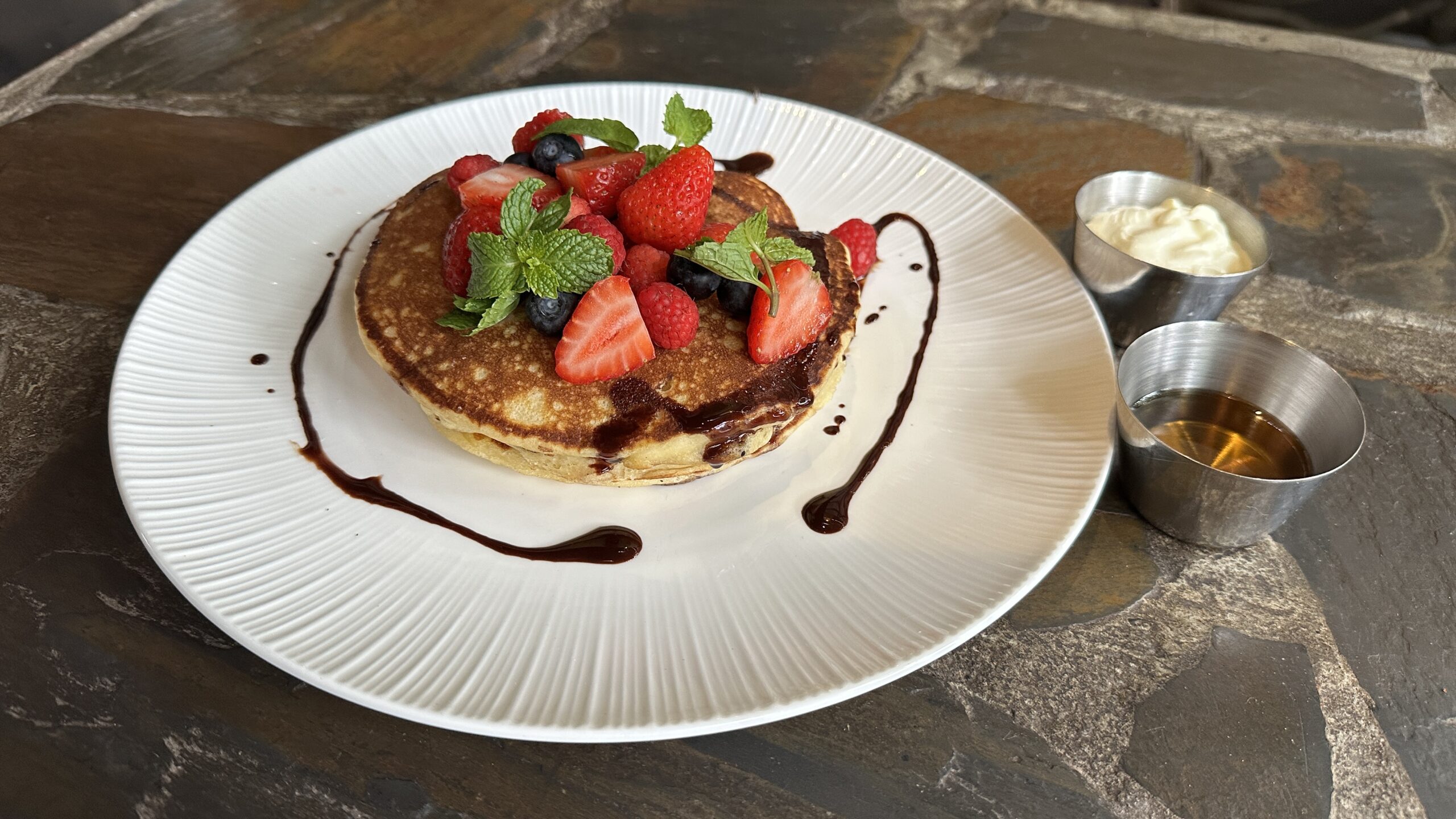 Fluffy Pancakes with Fresh Mixed Berries
